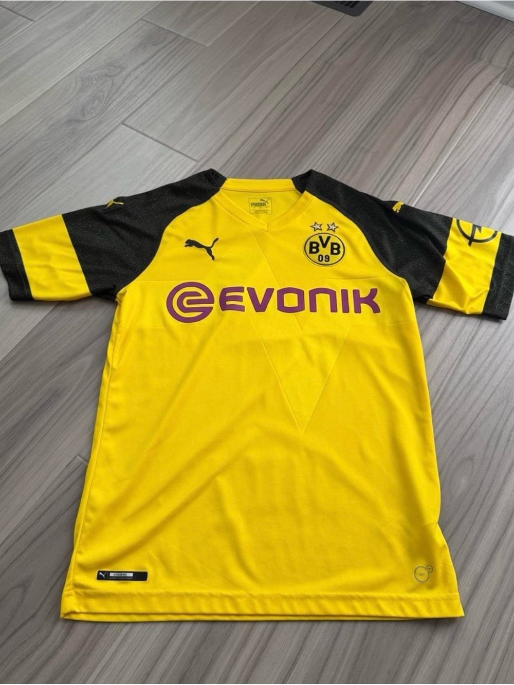 Puma Yellow and Black Kids Soccer Jersey - BVB Style